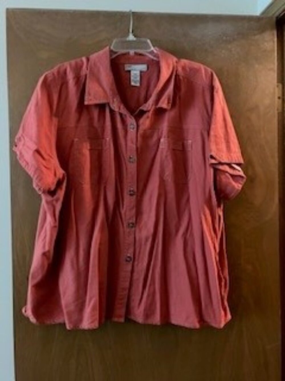 Short sleeve button up top